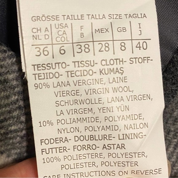 Weekend MaxMara Gray Plaid Wool Blend Pencil Skirt Size 6 - Picture 5 of 5